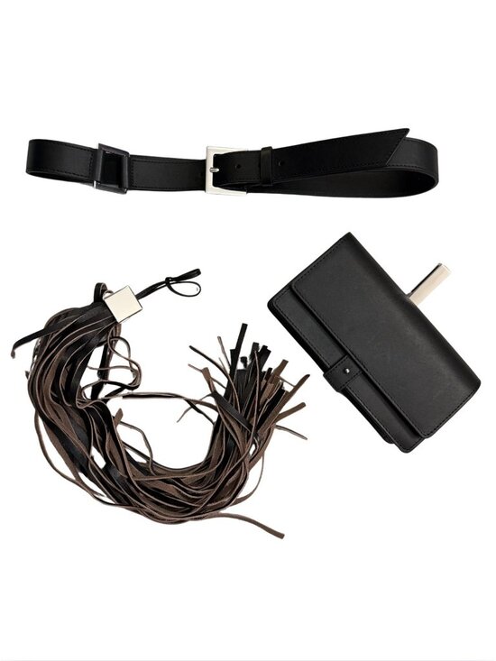 MANGO Selection leather belt Removable Attachments NWOT $140 S main image 5